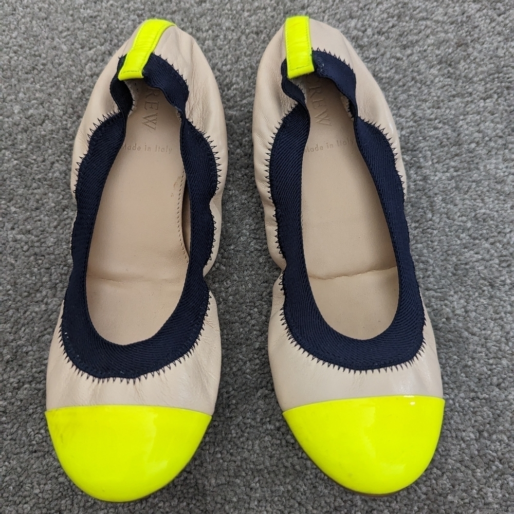 J. Crew Mila Cap Toe Leather Flats Size 6.5